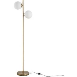 HOMCOM Lampadaire Design Néo-rétro 2 Boules Max. 40 W Métal Doré - Doré