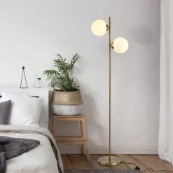 HOMCOM Lampadaire Design Néo-rétro 2 Boules Max. 40 W Métal Doré - Doré 11 HOMCOM Lampadaire Design Néo-rétro 2 Boules Max. 40 W Métal Doré - Doré -France HOMCOM Soldes 2022 25009349 5