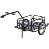 HOMCOM Remorque Vélo Remorque De Transport Pour Vélo 155L X 71,5l X 77H Cm Barre D'attelage Universelle Pliable Acier Noir - Noir -France HOMCOM Soldes 2022 25009366 1