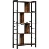 HOMCOM Bibliothèque, Étagère De Rangement à 4 Niveaux Style Industriel Panneaux Particules Aspect Vieux Bois Métal Noir -France HOMCOM Soldes 2022 25432902 1