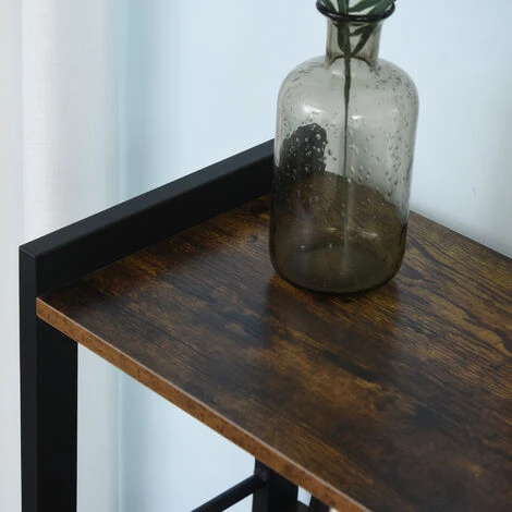 HOMCOM Bibliothèque, Étagère De Rangement à 4 Niveaux Style Industriel Panneaux Particules Aspect Vieux Bois Métal Noir 7 HOMCOM Bibliothèque, Étagère De Rangement à 4 Niveaux Style Industriel Panneaux Particules Aspect Vieux Bois Métal Noir – Image 5