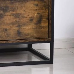 HOMCOM Console Meuble De Rangement Style Industriel Vintage Grand Tiroir, étagère Et Plateau Aspect Vieux Bois Veinage Métal Noir 9 HOMCOM Console Meuble De Rangement Style Industriel Vintage Grand Tiroir, étagère Et Plateau Aspect Vieux Bois Veinage Métal Noir -France HOMCOM Soldes 2022 25571011 3
