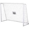 HOMCOM But De Football - Cage De Foot - But D'entrainement Dim. 186L X 62l X 123H Cm - Châssis Métal Filet PE - Piquets & Outil Inclus - Blanc - Blanc