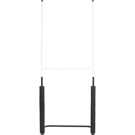 HOMCOM Poteaux De Rugby - équipement De Rugby - Dim. 107L X 68I X 250H Cm - Châssis Métal Protections Poteaux Tissu Oxford Garnissage Mousse - Blanc Noir - Blanc 4 HOMCOM Poteaux De Rugby - équipement De Rugby - Dim. 107L X 68I X 250H Cm - Châssis Métal Protections Poteaux Tissu Oxford Garnissage Mousse - Blanc Noir - Blanc – Image 2