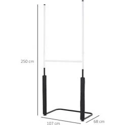 HOMCOM Poteaux De Rugby - équipement De Rugby - Dim. 107L X 68I X 250H Cm - Châssis Métal Protections Poteaux Tissu Oxford Garnissage Mousse - Blanc Noir - Blanc 9 HOMCOM Poteaux De Rugby - équipement De Rugby - Dim. 107L X 68I X 250H Cm - Châssis Métal Protections Poteaux Tissu Oxford Garnissage Mousse - Blanc Noir - Blanc -France HOMCOM Soldes 2022 25833909 3