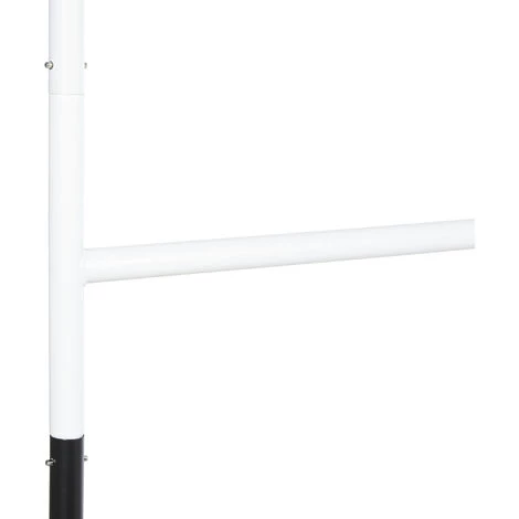 HOMCOM Poteaux De Rugby - équipement De Rugby - Dim. 107L X 68I X 250H Cm - Châssis Métal Protections Poteaux Tissu Oxford Garnissage Mousse - Blanc Noir - Blanc 6 HOMCOM Poteaux De Rugby - équipement De Rugby - Dim. 107L X 68I X 250H Cm - Châssis Métal Protections Poteaux Tissu Oxford Garnissage Mousse - Blanc Noir - Blanc – Image 4