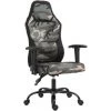HOMCOM Fauteuil Gaming Militaire - Chaise Gamer - Inclinable, Hauteur Réglable Assise & Accoudoirs, Pivotant - Polyester Noir Vert -France HOMCOM Soldes 2022 26114448 1