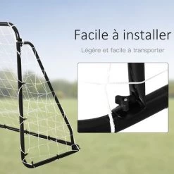 HOMCOM But De Football - Cage De Foot - But D'entrainement Dim. 203L X 81l X 120H Cm - Châssis Métal époxy Filet Polyester - Piquets Inclus - Noir - Noir 10 HOMCOM But De Football - Cage De Foot - But D'entrainement Dim. 203L X 81l X 120H Cm - Châssis Métal époxy Filet Polyester - Piquets Inclus - Noir - Noir -France HOMCOM Soldes 2022 26437988 4