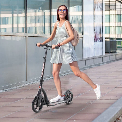 HOMCOM Trottinette Pliable Pour Adulte Enfant à Partir 14 Ans 92,5 X 37,5 X 87-101,5 Cm Hauteur Guidon Réglable Alu Noir 4 HOMCOM Trottinette Pliable Pour Adulte Enfant à Partir 14 Ans 92,5 X 37,5 X 87-101,5 Cm Hauteur Guidon Réglable Alu Noir – Image 2