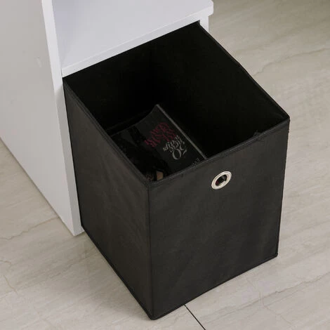 HOMCOM Bureau Informatique Multimédia étagères Tablette Clavier Panier Noir Panneaux Particules Blanc - Blanc 4 HOMCOM Bureau Informatique Multimédia étagères Tablette Clavier Panier Noir Panneaux Particules Blanc - Blanc – Image 2