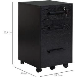 HOMCOM Caisson De Bureau Rangement Bureau Sur Roulettes 3 Tiroirs 1 Verrouillable 1 Trieur à Dossiers MDF Panneaux Particules Noir - Noir 9 HOMCOM Caisson De Bureau Rangement Bureau Sur Roulettes 3 Tiroirs 1 Verrouillable 1 Trieur à Dossiers MDF Panneaux Particules Noir - Noir -France HOMCOM Soldes 2022 27155589 3