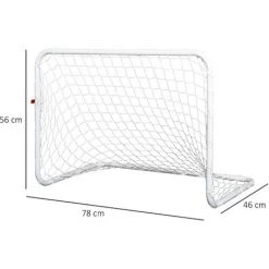 HOMCOM Set De 2 Mini Cages De Football Pour Enfant - Ballon, Pompe, Piquets Inclus - 78L X 46l X 56H Cm - Métal Blanc 9 HOMCOM Set De 2 Mini Cages De Football Pour Enfant - Ballon, Pompe, Piquets Inclus - 78L X 46l X 56H Cm - Métal Blanc -France HOMCOM Soldes 2022 27155652 3