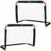 HOMCOM Set De 2 Mini Cages De Football Pliables Avec Filet - Dim. 90L X 36l X 60H Cm - Métal époxy Rouge Oxford Noir - Rouge -France HOMCOM Soldes 2022 27155655 1