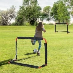 HOMCOM Set De 2 Mini Cages De Football Pliables Avec Filet - Dim. 90L X 36l X 60H Cm - Métal époxy Rouge Oxford Noir - Rouge 8 HOMCOM Set De 2 Mini Cages De Football Pliables Avec Filet - Dim. 90L X 36l X 60H Cm - Métal époxy Rouge Oxford Noir - Rouge -France HOMCOM Soldes 2022 27155655 2