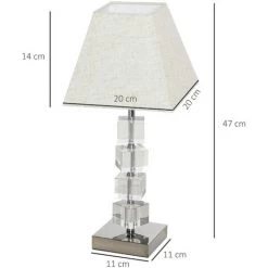 HOMCOM Lampe Style Cristal - Lampe De Table Design Contemporain - Ø 20 X 47H Cm - Abat-jour Polyester Blanc Beige 9 HOMCOM Lampe Style Cristal - Lampe De Table Design Contemporain - Ø 20 X 47H Cm - Abat-jour Polyester Blanc Beige -France HOMCOM Soldes 2022 27323440 3