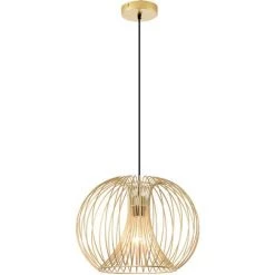 HOMCOM Lustre Suspension Design Filaire Dorée Ø 37 X 150 Cm Métal Doré - Doré