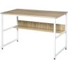 HOMCOM Table Informatique Bureau Dim. 120L X 60l X 75H Cm étagère Panneaux Particules Chêne Clair Métal Blanc - Beige 1 HOMCOM Table Informatique Bureau Dim. 120L X 60l X 75H Cm étagère Panneaux Particules Chêne Clair Métal Blanc - Beige -France HOMCOM Soldes 2022 27492022 1