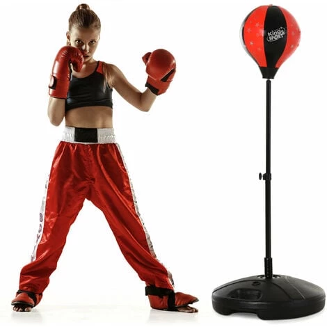 HOMCOM Punching Ball Sur Pied Pour Enfant Hauteur Réglable 78-120 Cm Base De Lestage Paire Gants Inclus Rouge Noir - Rouge 3 HOMCOM Punching Ball Sur Pied Pour Enfant Hauteur Réglable 78-120 Cm Base De Lestage Paire Gants Inclus Rouge Noir - Rouge