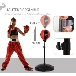 HOMCOM Punching Ball Sur Pied Pour Enfant Hauteur Réglable 78-120 Cm Base De Lestage Paire Gants Inclus Rouge Noir - Rouge 11 HOMCOM Punching Ball Sur Pied Pour Enfant Hauteur Réglable 78-120 Cm Base De Lestage Paire Gants Inclus Rouge Noir - Rouge -France HOMCOM Soldes 2022 27561207 5