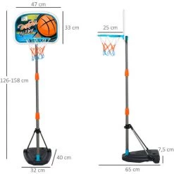 HOMCOM Panier De Basket-ball Sur Pied Avec Poteau Base Lestage Panneau + Ballon + Pompe Hauteur Réglable 1,26 – 1,58 M - Orange 9 HOMCOM Panier De Basket-ball Sur Pied Avec Poteau Base Lestage Panneau + Ballon + Pompe Hauteur Réglable 1,26 – 1,58 M - Orange -France HOMCOM Soldes 2022 27561208 3
