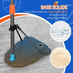 HOMCOM Panier De Basket-ball Sur Pied Avec Poteau Base Lestage Panneau + Ballon + Pompe Hauteur Réglable 1,26 – 1,58 M - Orange 11 HOMCOM Panier De Basket-ball Sur Pied Avec Poteau Base Lestage Panneau + Ballon + Pompe Hauteur Réglable 1,26 – 1,58 M - Orange -France HOMCOM Soldes 2022 27561208 5