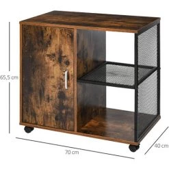 HOMCOM Support D'imprimante - Caisson Organiseur Bureau - Placard Porte, 2 Niches, Grand Plateau - Panneaux Particules Coloris Boisé Métal Noir - Marron 9 HOMCOM Support D'imprimante - Caisson Organiseur Bureau - Placard Porte, 2 Niches, Grand Plateau - Panneaux Particules Coloris Boisé Métal Noir - Marron -France HOMCOM Soldes 2022 27561210 3