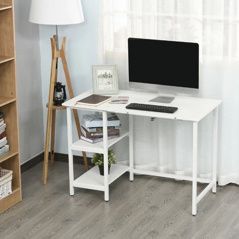 HOMCOM Table à Dessin Bureau Inclinable Design Contemporain Dim. 110L X 55l X 76H Cm 2 étagères Panneaux Particules Métal Blanc - Blanc 4 HOMCOM Table à Dessin Bureau Inclinable Design Contemporain Dim. 110L X 55l X 76H Cm 2 étagères Panneaux Particules Métal Blanc - Blanc – Image 2