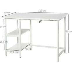 HOMCOM Table à Dessin Bureau Inclinable Design Contemporain Dim. 110L X 55l X 76H Cm 2 étagères Panneaux Particules Métal Blanc - Blanc 9 HOMCOM Table à Dessin Bureau Inclinable Design Contemporain Dim. 110L X 55l X 76H Cm 2 étagères Panneaux Particules Métal Blanc - Blanc -France HOMCOM Soldes 2022 27561213 3