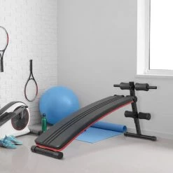 HOMCOM Banc De Musculation Pliable Banc Abdominaux Hauteur Réglable 5 Positions Dim. 139L X 47l X 51-69 Cm Rouge Noir - Noir -France HOMCOM Soldes 2022 27596475 2