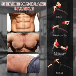 HOMCOM Banc De Musculation Pliable Banc Abdominaux Hauteur Réglable 5 Positions Dim. 139L X 47l X 51-69 Cm Rouge Noir - Noir -France HOMCOM Soldes 2022 27596475 5