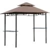 HOMCOM Pavillon Abri Tonnelle De Jardin Pour Barbecue Double Toit 2 Tablettes Incluses Tissu Polyester Acier 2,45 X 1,48 X 2,55 M Chocolat - Marron 1 HOMCOM Pavillon Abri Tonnelle De Jardin Pour Barbecue Double Toit 2 Tablettes Incluses Tissu Polyester Acier 2,45 X 1,48 X 2,55 M Chocolat - Marron -France HOMCOM Soldes 2022 27647772 1
