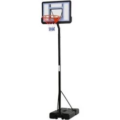 HOMCOM Panier De Basket-ball Sur Pied Avec Base De Lestage Sur Roulettes Hauteur Réglable 3,02-3,52 M Noir Blanc - Noir