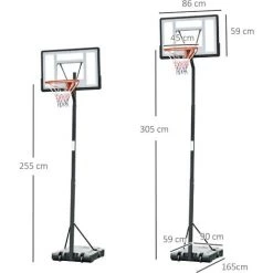 HOMCOM Panier De Basket-ball Sur Pied Avec Base De Lestage Sur Roulettes Hauteur Réglable 3,02-3,52 M Noir Blanc - Noir 9 HOMCOM Panier De Basket-ball Sur Pied Avec Base De Lestage Sur Roulettes Hauteur Réglable 3,02-3,52 M Noir Blanc - Noir -France HOMCOM Soldes 2022 27749591 3