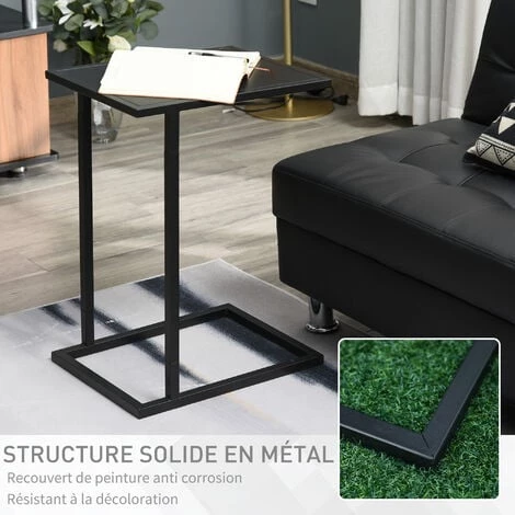 HOMCOM Table Basse Table D'appoint Guéridon Bout De Canapé Intérieur Extérieur Métal époxy Noir 6 HOMCOM Table Basse Table D'appoint Guéridon Bout De Canapé Intérieur Extérieur Métal époxy Noir – Image 4