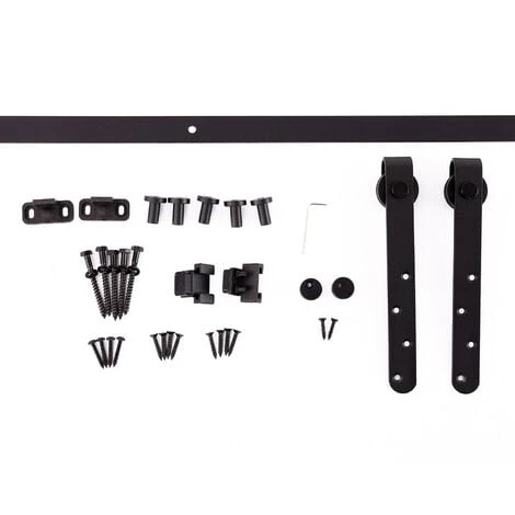 HOMCOM Kit De Porte Coulissante Système Galandage Avec Porte épaisseur 20-25 Mm Largeur Max. 0,9 M Charge Max. 20 Kg Acier Noir - Noir 3 HOMCOM Kit De Porte Coulissante Système Galandage Avec Porte épaisseur 20-25 Mm Largeur Max. 0,9 M Charge Max. 20 Kg Acier Noir - Noir