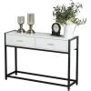 HOMCOM Console Table D'appoint Design Dim. 120L X 34l X 81H Cm 2 Tiroirs Métal Noir Panneaux Particules Blanc 1 HOMCOM Console Table D'appoint Design Dim. 120L X 34l X 81H Cm 2 Tiroirs Métal Noir Panneaux Particules Blanc -France HOMCOM Soldes 2022 27944499 1