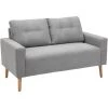HOMCOM Canapé 2 Places Design Scandinave Dim. 145L X 76l X 88H Cm Pieds Bois Massif Tissu Gris Clair - Gris Clair -France HOMCOM Soldes 2022 27979204 1