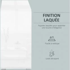 HOMCOM Commode Buffet Meuble De Rangement 2 Tiroirs 2 Portes Avec étagère 79 X 36 X 74 Cm Gris -France HOMCOM Soldes 2022 28112542 5