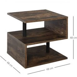 HOMCOM Table Basse Contemporaine Design Géométrique En S Métal Noir MDF Boisé Veinage Bois - Marron 9 HOMCOM Table Basse Contemporaine Design Géométrique En S Métal Noir MDF Boisé Veinage Bois - Marron -France HOMCOM Soldes 2022 28165345 3