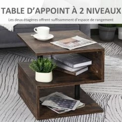 HOMCOM Table Basse Contemporaine Design Géométrique En S Métal Noir MDF Boisé Veinage Bois - Marron 10 HOMCOM Table Basse Contemporaine Design Géométrique En S Métal Noir MDF Boisé Veinage Bois - Marron -France HOMCOM Soldes 2022 28165345 4