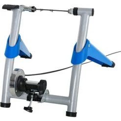 HOMCOM Home Trainer Vélo Support D'entrainement Pliable Pour Vélo De Route VTT Roues 26 à 29 Pouces Gris Métal Bleu