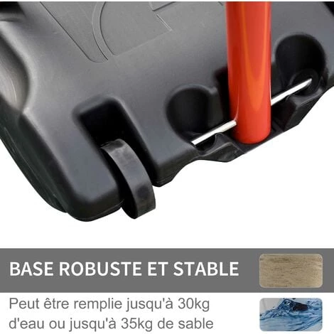 HOMCOM Panier De Basket-Ball Sur Pied Avec Poteau Panneau, Base De Lestage Sur Roulettes Hauteur Réglable 1,55 - 2,1 M Rouge Noir - Rouge 7 HOMCOM Panier De Basket-Ball Sur Pied Avec Poteau Panneau, Base De Lestage Sur Roulettes Hauteur Réglable 1,55 - 2,1 M Rouge Noir - Rouge – Image 5