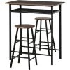 HOMCOM Ensemble Table De Bar Design Industriel + 2 Tabourets MDF Imitation Bois Noyer Métal Noir - Marron 1 HOMCOM Ensemble Table De Bar Design Industriel + 2 Tabourets MDF Imitation Bois Noyer Métal Noir - Marron -France HOMCOM Soldes 2022 28764568 1
