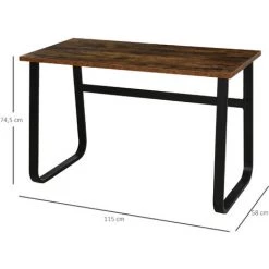 HOMCOM Bureau Design Industriel Châssis Métal Noir Plateau Panneaux Particules Coloris Boisé -France HOMCOM Soldes 2022 28830565 3