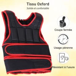 HOMCOM Gilet Lesté Réglable Veste Lestée 20 Kg Max. Poids Amovibles Entrainement Musculation Exercice Boxe Oxford Noir Rouge - Rouge 10 HOMCOM Gilet Lesté Réglable Veste Lestée 20 Kg Max. Poids Amovibles Entrainement Musculation Exercice Boxe Oxford Noir Rouge - Rouge -France HOMCOM Soldes 2022 28830584 4