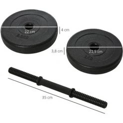 HOMCOM Ensemble D'haltères Courtes Total 20 Kg - Barres Incluses - Entraînement Musculaire & Haltérophilie - Acier HDPE Noir 9 HOMCOM Ensemble D'haltères Courtes Total 20 Kg - Barres Incluses - Entraînement Musculaire & Haltérophilie - Acier HDPE Noir -France HOMCOM Soldes 2022 28830585 3