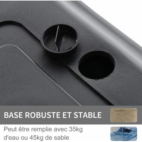 HOMCOM Panier De Basket-Ball Sur Pied Pour Bord De Piscine Poteau Panneau, Base De Lestage Sur Roulettes Hauteur Arceau Réglable 1,1 - 1,3 M Noir Blanc - Noir 7 HOMCOM Panier De Basket-Ball Sur Pied Pour Bord De Piscine Poteau Panneau, Base De Lestage Sur Roulettes Hauteur Arceau Réglable 1,1 - 1,3 M Noir Blanc - Noir – Image 5