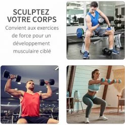 HOMCOM Disques De Poids - Lot De 4 Disques D'haltère - Ensemble De Poids 5 Kg Et 10 Kg - Poids Total 30 Kg - Entraînement Musculaire & Haltérophilie - HDPE Noir -France HOMCOM Soldes 2022 28910137 5