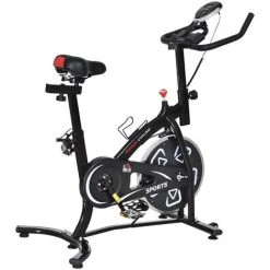 HOMCOM Vélo D'appartement Cardio Vélo Biking écran Multifonction Selle Et Guidon Réglable Noir - Noir