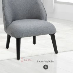 HOMCOM Fauteuil Lounge Design Grand Confort Pieds Effilés Bois Massif Hévéa Revêtement Tissu Lin Gris - Gris 11 HOMCOM Fauteuil Lounge Design Grand Confort Pieds Effilés Bois Massif Hévéa Revêtement Tissu Lin Gris - Gris -France HOMCOM Soldes 2022 28998806 5